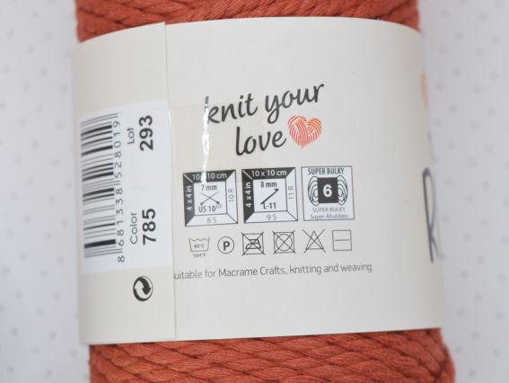 Шнур Макраме роуп 3 мм Ярнарт Macrame Rope 3мм  Yarn Art для в'язання килимків, панно, припинди, сумок та плетіння макраме