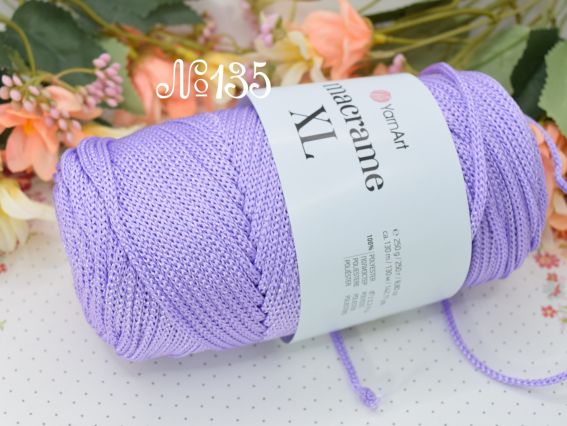 Macrame XL YarnArt шнур макраме  135 темно-бузковий