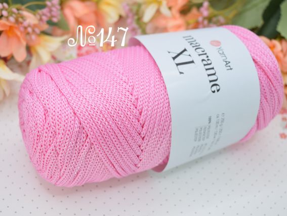 Macrame XL YarnArt шнур макраме  147 рожевий