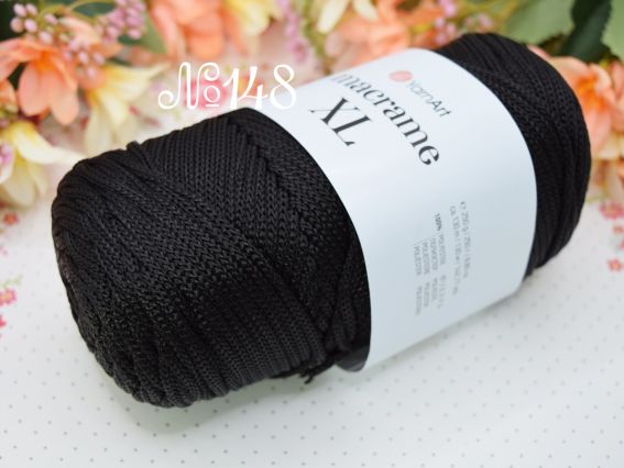 Macrame XL YarnArt шнур макраме  148 чорний