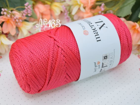 Macrame XL YarnArt шнур макраме  163 червоно-малиновий