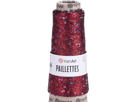 Paillettes YarnArt  8006 темний червоний