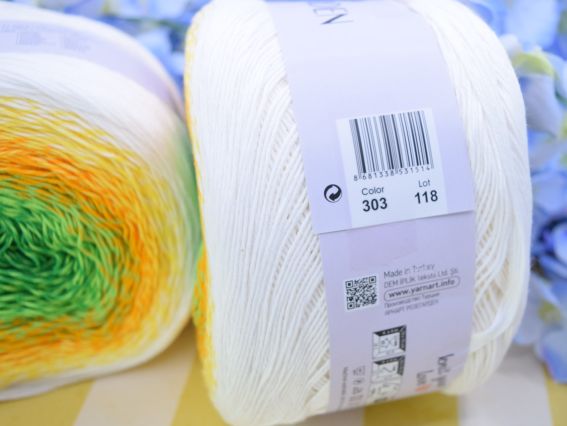 303 білий-жовтий-зелений