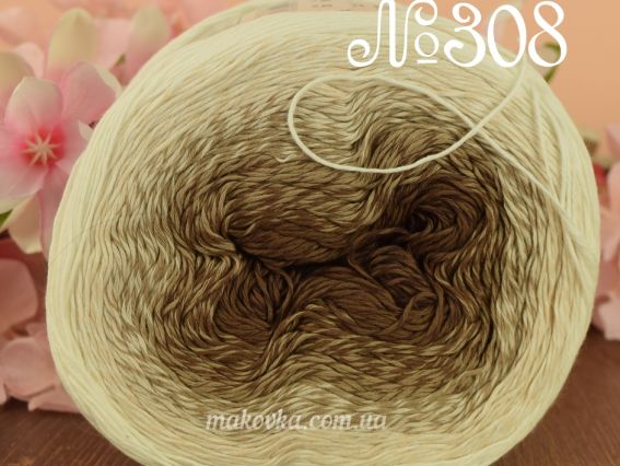 Rosegarden YarnArt пряжа  308 коричнвий-беж-молочний