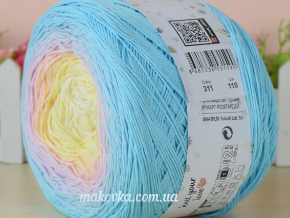 311 бірюзовий-рожевий- ніжно-жовтий-молочний