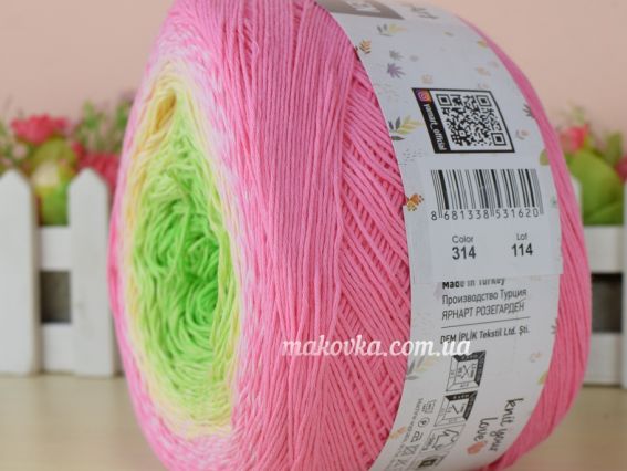 314 рожевий -  ніжно жовтий - салатовий