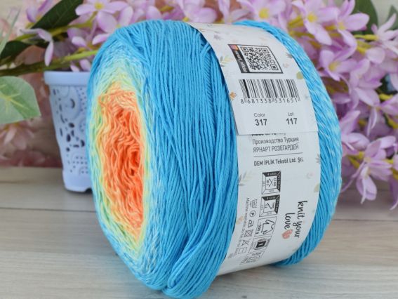 317 бірюзовий-жовтий-абрикос