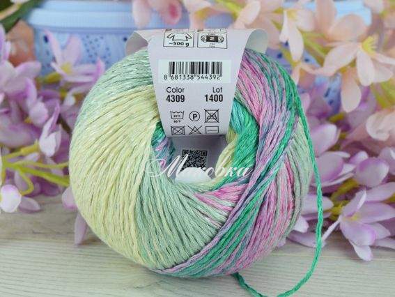 4309 крем-м'ята-зелений-бірюзовий-рожевий