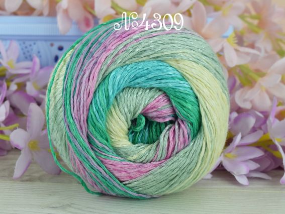 4309 крем-м'ята-зелений-бірюзовий-рожевий