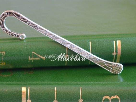 Закладка №5 Волны, 12 см, античное серебро