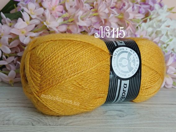 Angora Madamе Tricote пряжа 115 гірчічна