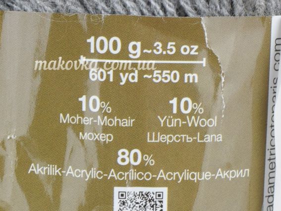 Фрагмент этикетки пряжи Angora Madame Tricote