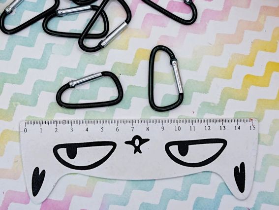 Заготовка для брелока: алюмінієвий D-подібний, Чорний 45 × 24 мм