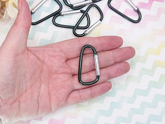 Заготовка для брелока: алюмінієвий D-подібний, Чорний 45 × 24 мм