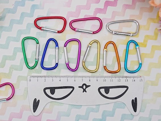 Заготовка для брелока: алюмінієвий D-подібний, кольоровий 45 × 24 мм