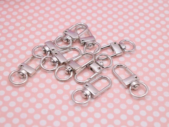 Заготовка брелока для ключей, застежка Карабин цвет Платина 34*12мм, 1 шт 