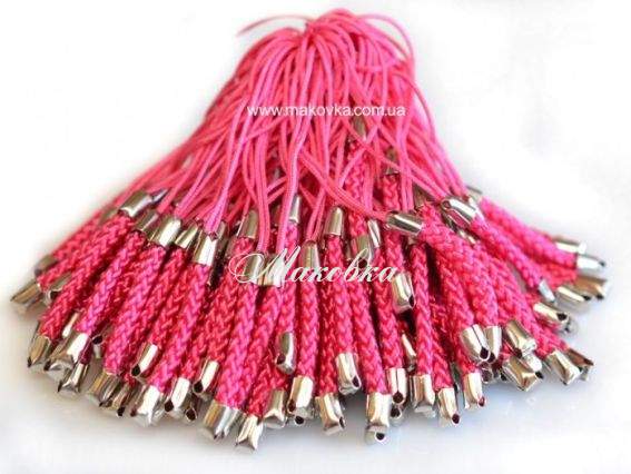 Толстый шнур для брелка на мобильный телефон, малиновый, 100 шт. Толстый шнур для брелка на мобильный телефон, малиновый, 100 шт.