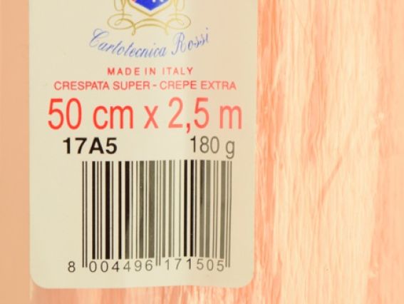 Гофробумага 17А5 фрез персиковий (креп-папір), розмір 50см x 2,5м, щільність 180гр Італія