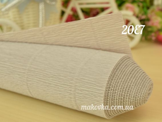 Креп папір колір 20Е7 світлий сірий 50см x 2,5м 180гр  Креп папір колір 20Е7 світлий сірий 50см x 2,5м 180гр 