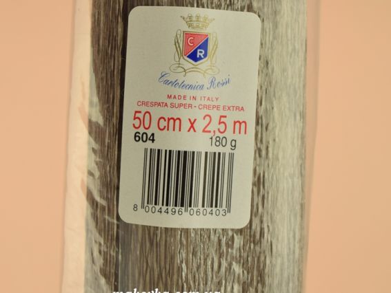 Гофробумага  604 Светло-кофейный (креп-бумага) , размер 50см x 2,5м , плотность 180гр Италия