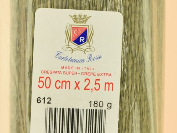 Гофробумага 612 Зеленый светлый (креп-бумага) , размер 50см x 2,5м , плотность 180гр Италия