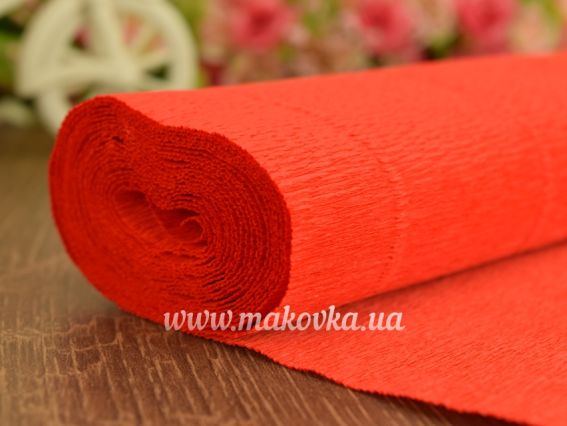 Гофробумага 618 красный (креп-бумага) , размер 50см x 2,5м , плотность 180гр Италия