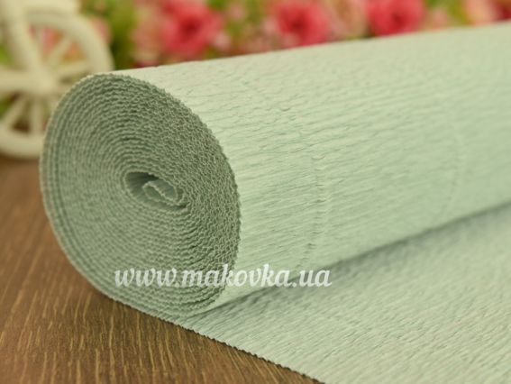 Гофробумага 621 холодная мята (креп-бумага) , размер 50см x 2,5м , плотность 180гр Италия