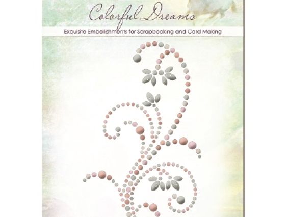 Візерунок із клейових напівнамистин Завитки Кольорові сни-3, Scrap Berrys SCB250001073