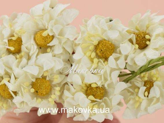 Набор Ромашки из бумаги 8 шт, белые, Scrap Berrys SCB280201 Набор Ромашки из бумаги 8 шт, белые, Scrap Berrys SCB280201