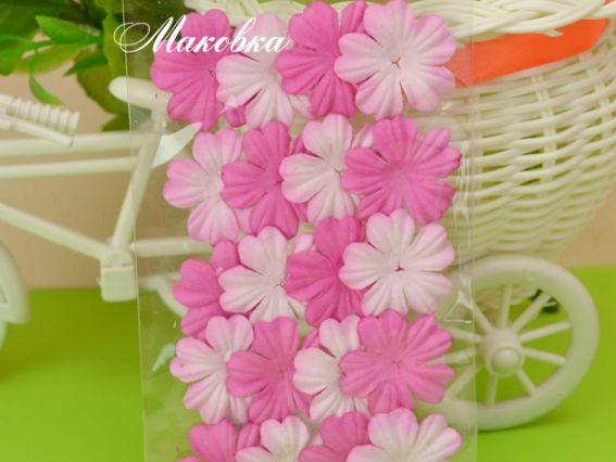 Набор цветочков 20 шт 2 вида, оттенки розового, SCB300809 ScrapBerrys Набор цветочков 20 шт 2 вида, оттенки розового, SCB300809 ScrapBerrys