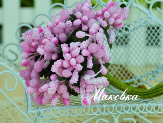 Букетик Різноквіт (з різних елементів), 12 шт/уп Рожевий 06