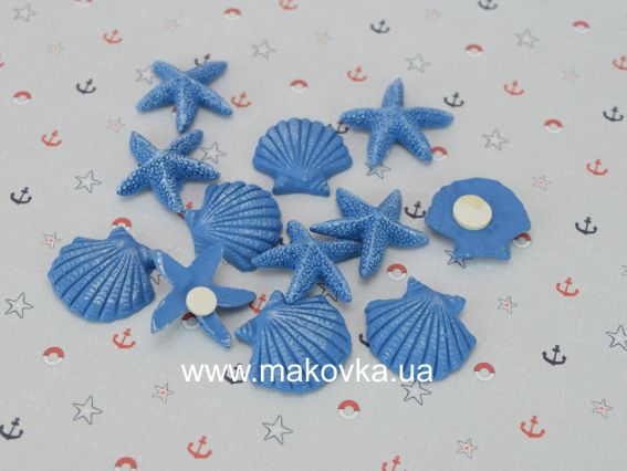 Набор полимерных фигурок Ракушки и звездочки, самоклеющиеся LR07-0646 ORS Набор полимерных фигурок Ракушки и звездочки, самоклеющиеся LR07-0646 ORS