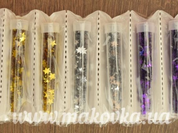 Декор Блестки звездочки, 12 ампул ассотрти, Tz-13108 Tukzar Декор Блестки звездочки, 12 ампул ассотрти, Tz-13108 Tukzar