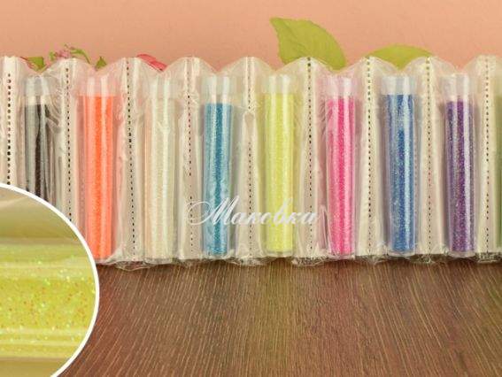 Декор Блестки (глитер-пудра) 12 ампул, JG-5169G неоновые цвета с перламутром  Декор Блестки (глитер-пудра) 12 ампул, JG-5169G неоновые цвета с перламутром