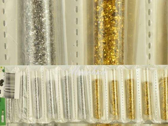 Декор Блестки (глитер) 12 ампул, золото, серебро, 988-12М Декор Блестки (глитер) 12 ампул, золото, серебро, 988-12М