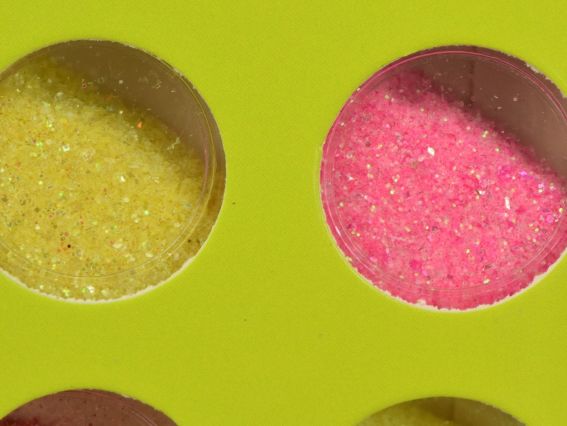 Набір глітера Блискучі 12 круглих баночок асорті квітів 19856-1-7-1