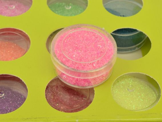 Набір глітера Блискучі 12 круглих баночок асорті квітів 19856-1-7-1