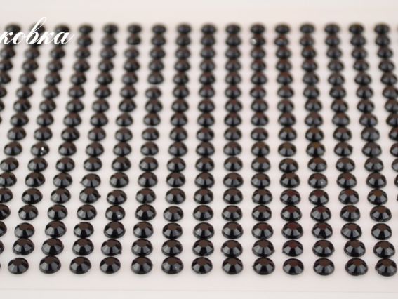 Набір камінці Чорні грановані самоклеючі 5 мм, 504 шт