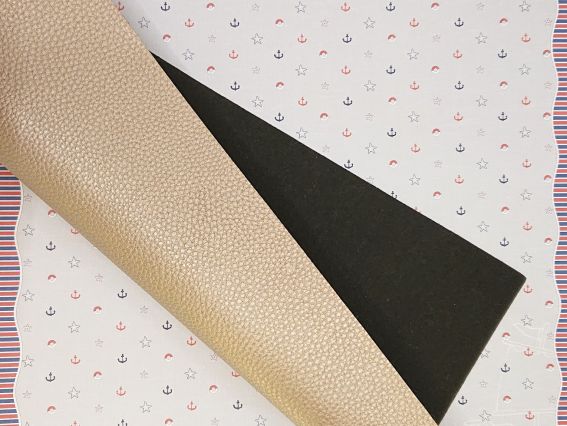 Искусственная кожа для рукоделия, среднезернистая, А4 цвет Оливковый Золотой металлик, 1 шт