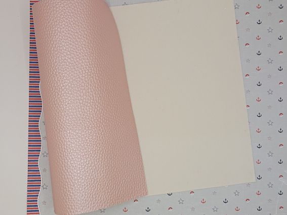 Искусственная кожа для рукоделия, среднезернистая, А4 цвет Персиково-Розовый металлик, 1 шт