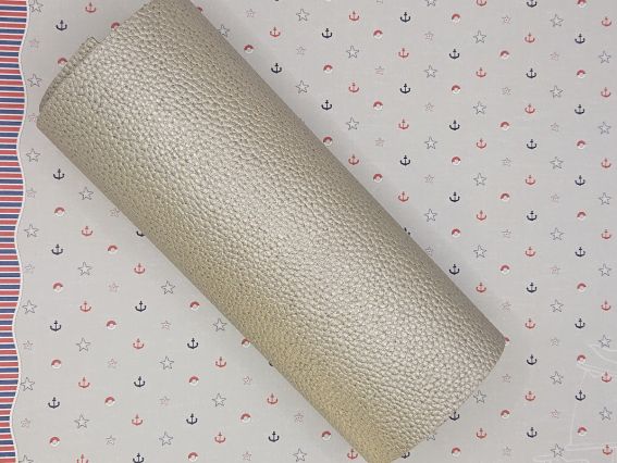 Искусственная кожа для рукоделия, среднезернистая, А4 цвет Серый металлик, 1 шт