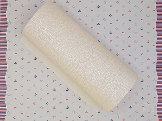 Искусственная кожа для рукоделия, среднезернистая, А4 цвет Молочный металлик , 1 шт