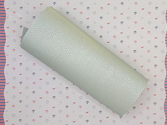 Искусственная кожа для рукоделия, среднезернистая, А4 цвет Эвкалипт металлик , 1 шт