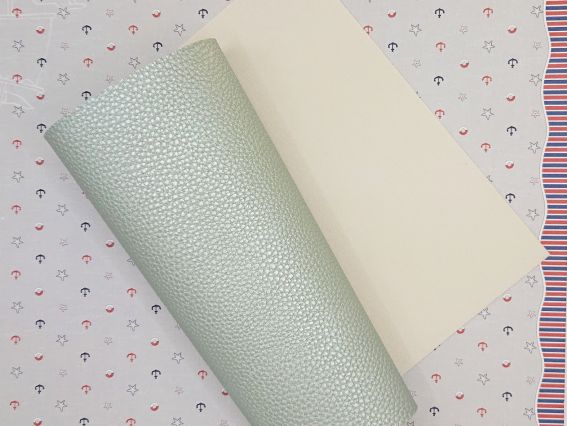 Искусственная кожа для рукоделия, среднезернистая, А4 цвет Эвкалипт металлик , 1 шт