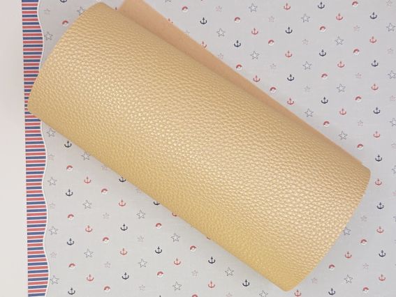 Искусственная кожа для рукоделия, среднезернистая, А4 цвет светлый Олимпик Голд металлик , 1 шт