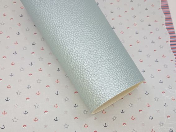 Искусственная Кожа металлик, Голубовато-серебряный А4