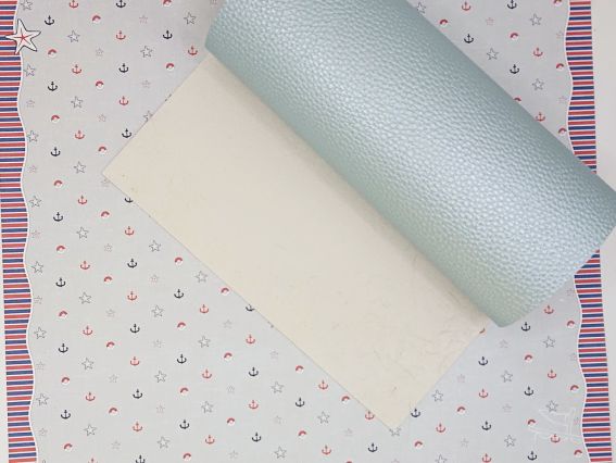 Искусственная кожа для рукоделия, среднезернистая, А4 цвет Голубовато-серебряный металлик , 1 шт