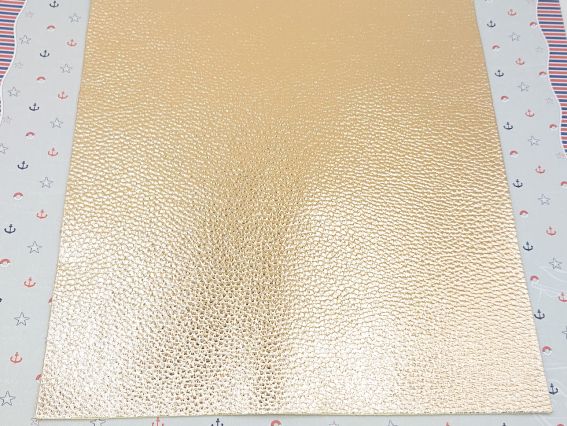 Искусственная кожа металлик глянцевый Розовое Золото А4