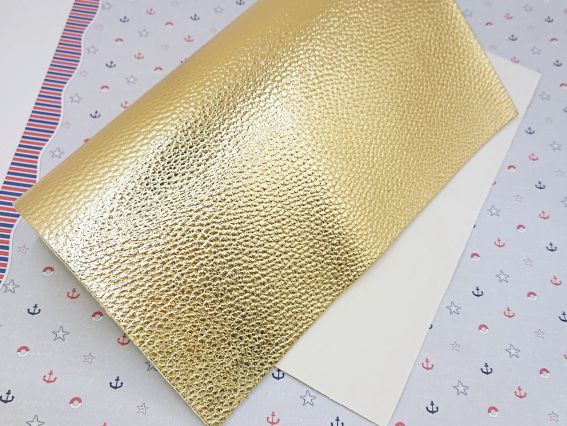Искусственная кожа металлик глянцевый Желтое Золото А4