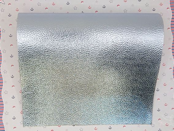 Искусственная кожа металлик глянцевый Голубой А4